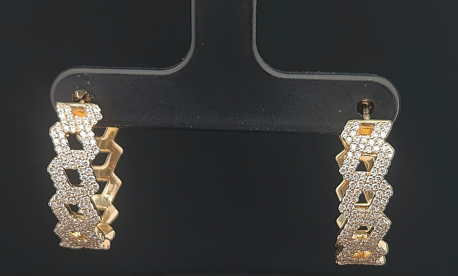 Linked Diamond Hoop Earrings