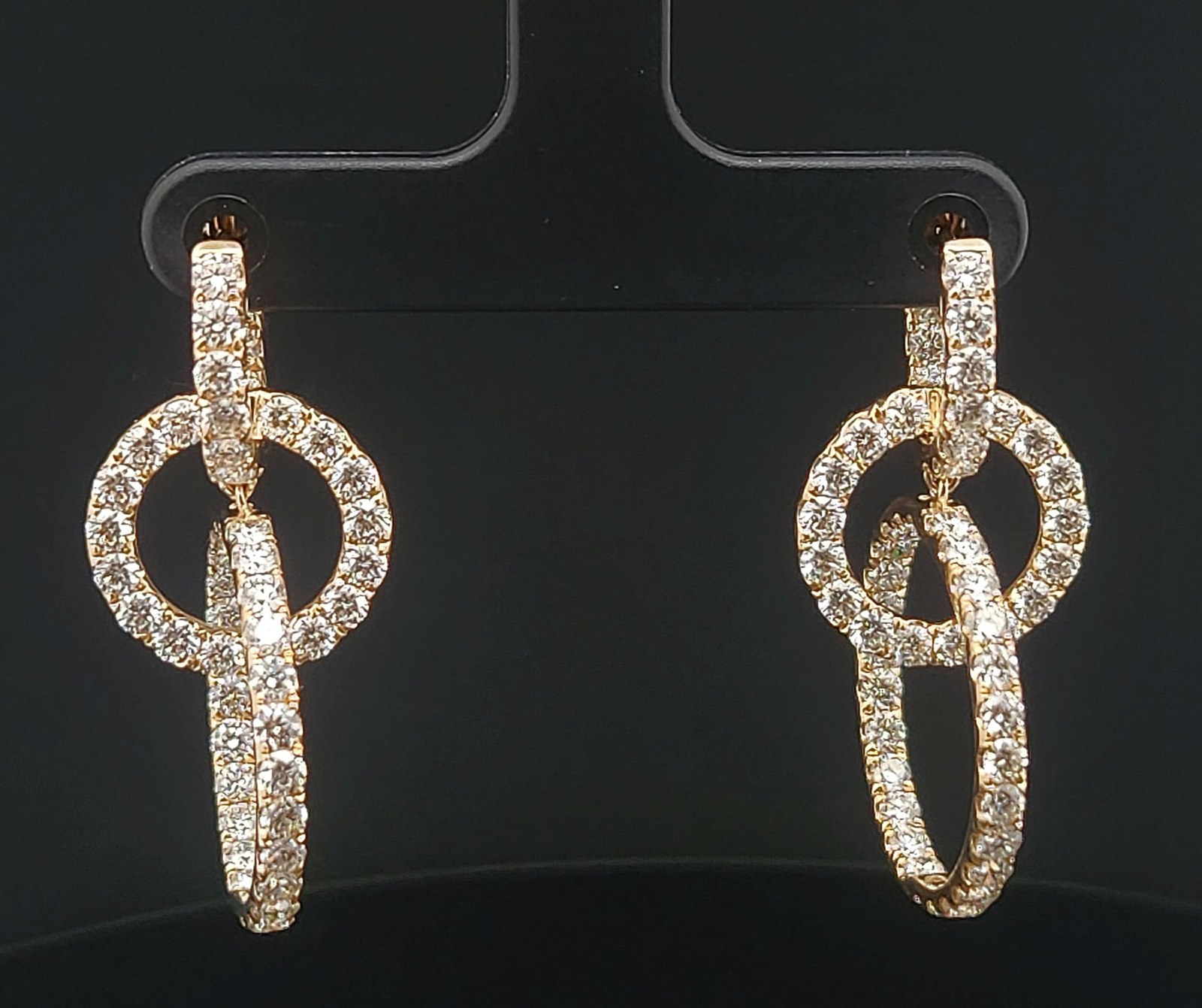 Triple Loop Diamond Hoop Earrings